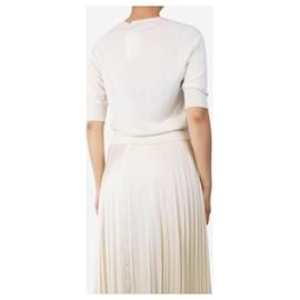 Autre Marque-Cream v-neck sweater - size UK 8-Cream
