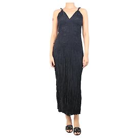 Totême Schwarzes zerknittertes Seidenkleid - Größe UK 8 Schwarz