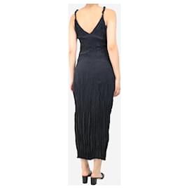 Totême-Black crinkled silk dress - size UK 8-Black