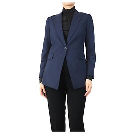 Theory Navy blue single-buttoned wool blazer - size UK 8 Blue
