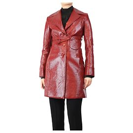Courreges Abrigo de vinilo rojo - talla UK 10 Roja