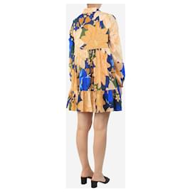 Farm Rio-Farm Rio Blue and yellow floral button down dress - size UK 8-Blue
