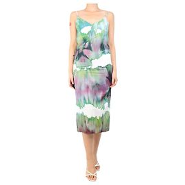 Acne Vestido slip tie-dye verde - talla UK 8 Otro