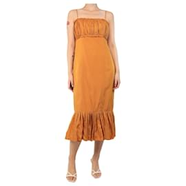 Autre Marque-Mustard satin flowy dress - size UK 10-Yellow