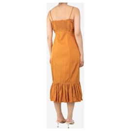 Autre Marque-Mustard satin flowy dress - size UK 10-Yellow
