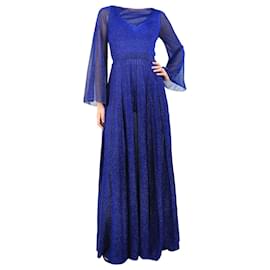 Missoni-Blue lurex knit maxi dress - size UK 8-Blue