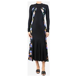 Paco Rabanne Vestido midi negro estampado - talla UK 8 Negro