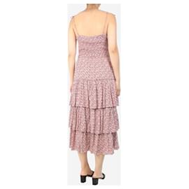 Tory Burch-Red floral tiered midi dress - size S-Red