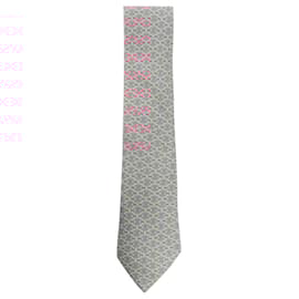 Hermès-Pink knot pattern printed tie-Pink