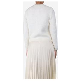 Maje-White morning lurex sequined cardigan - size UK 10-White