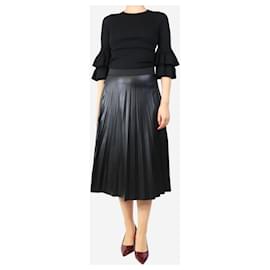 Autre Marque-Black Amelia pleated midi skirt - size M-Black