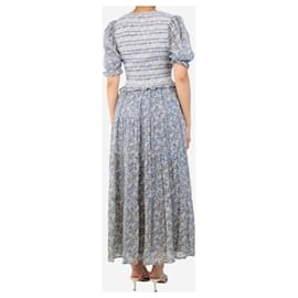 Autre Marque-Blue shirred floral maxi dress - size M-Blue