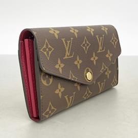 Louis Vuitton-Louis Vuitton Long Wallet Monogram Portefeuille Sarah-Brown,Fuschia