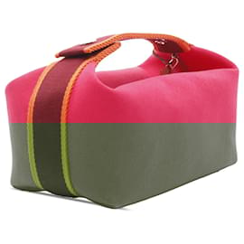 Hermès-Hermès Pink Small Canvas Bride A Brac-Pink,Other,Dark red