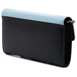 Chanel-Chanel Blue Lambskin Airlines Wallet On Chain-Blue,Light blue