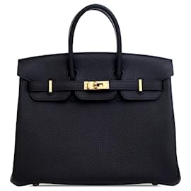Hermès-Hermès Birkin Retourne 25 en Togo Noir-Noir