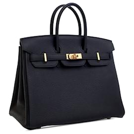 Hermès-Hermès Birkin Retourne 25 en Togo Noir-Noir