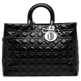 Dior-Dior Black Extra Large Patent Cannage Lady Dior-Black