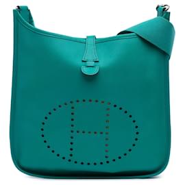 Hermès-Hermès Bleu Epsom Evelyne PM-Bleu,Turquoise