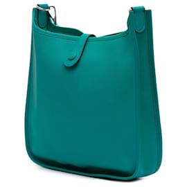 Hermès-Hermès Bleu Epsom Evelyne PM-Bleu,Turquoise