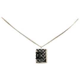 Chanel-Chanel Silver Cambon Ligne Pendant Necklace-Silvery,Other