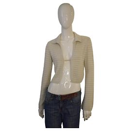 Autre Marque Cardigan court en tricot beige Combos Taille M Beige