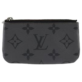 Louis Vuitton-Louis Vuitton Pochette Cle Monogram Eclipse Coin Case-Brown,Black