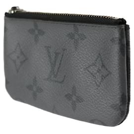 Louis Vuitton-Louis Vuitton Pochette Cle Monogram Eclipse Coin Case-Brown,Black