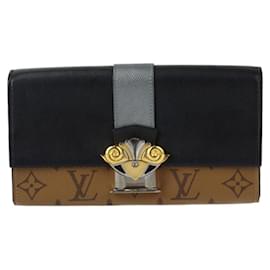 Louis Vuitton-Louis Vuitton Portefeuille Sarah Monogram Reverse Long Wallet-Brown,Black