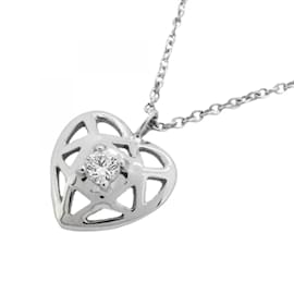 Tiffany & Co-Tiffany Heart Motif Necklace in 18K White Gold with Diamond-Other