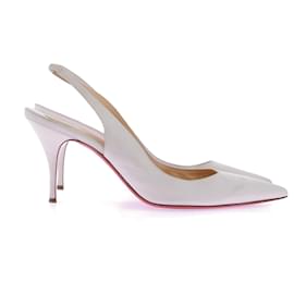 Christian Louboutin-Escarpins Slingbacks blanches-White