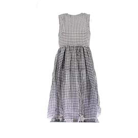 Christian Dior-Robe Vichy en laine-White