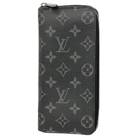 Louis Vuitton-Portefeuille Long Louis Vuitton Monogram Eclipse-Marron,Noir