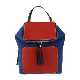 Sac à dos Goya Small de Loewe Rouge Bleu Bleu Marine