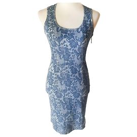 Blumarine Wunderschönes Denim-Kleid BLUGIRL FOLIES Hellblau