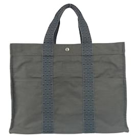 Hermès-Sac de transport Hermes Airline GM en toile grise-Marron