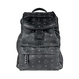 MCM Black Leather Backpack Black