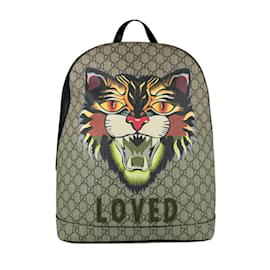 Gucci-Gucci Angry Cat Backpack-Brown,Multiple colors