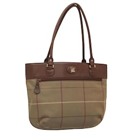 Autre Marque-Burberrys Nova Check Shoulder Bag Canvas Beige Gold Auth bs25866-Beige,Golden