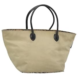 Autre Marque-Burberrys Blue Label Tote Bag Nylon Beige Silver Auth ti3066-Silvery,Beige
