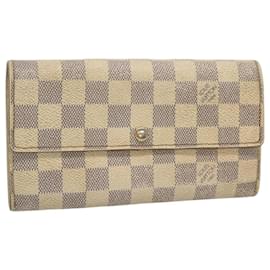 Louis Vuitton-LOUIS VUITTON Damier Azur Portefeuille Sarah Long Wallet N61735 LV Auth fm4660-Other