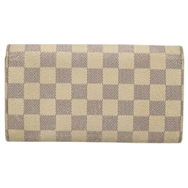 Louis Vuitton-LOUIS VUITTON Damier Azur Portefeuille Sarah Long Wallet N61735 LV Auth fm4660-Other