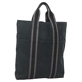 Hermès-HERMES Fourre Tout Cabas Sac Tote en Toile Noir Auth ti3108-Noir