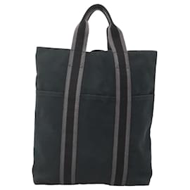 Hermès-HERMES Fourre Tout Cabas Sac Tote en Toile Noir Auth ti3108-Noir