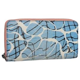 Louis Vuitton-LOUIS VUITTON Epi Aqua Pattern Zippy Wallet Long Wallet Blue M56233 Auth bs25694-Blue