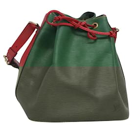 Louis Vuitton-LOUIS VUITTON Epi Petit Noe Shoulder Bag Bicolor Green Red M44147 LV Auth 124434-Red,Green
