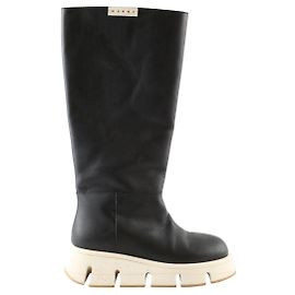 Marni Black leather boots Black