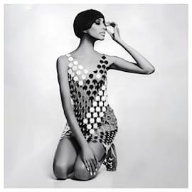 Paco Rabanne-Paco Rabanne Rhodoid Disc DIY Dress-Golden