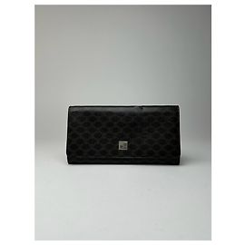 Céline Vintage Celine Leather monogram Wallet brown Black