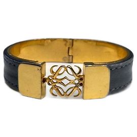 Pulsera Vintage Loewe Anagrama Dorada Azul Dorado